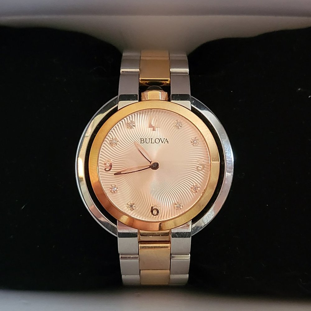 Bulova 35MM Rubaiyat Diamond Rose Gold Women's Watch